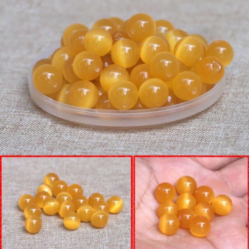 SỈ 10 HẠT ĐÁ MẮT MÈO 8LY LÀM VÒNG