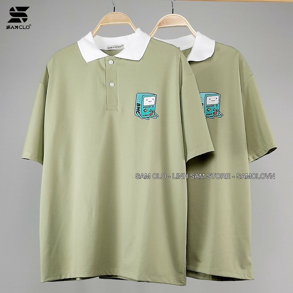 Áo thun Polo tay lỡ form rộng nữ SAM CLO phông freesize unisex mặc đi học, nhóm, lớp in hình máy chơi game