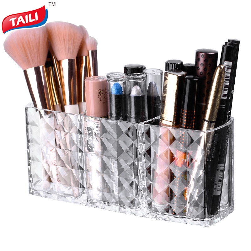 Hộp đựng cọ trang điểm/ son môi TAILI bằng acrylic trong suốt