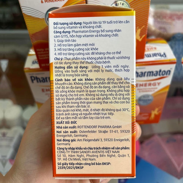 Viên uống bổ sung năng lượng, bồi bổ cơ thể Pharmaton Energy giúp giảm căng thẳng, mệt mỏi - Lọ 30 viên