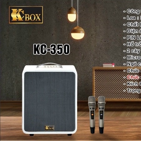 Loa Karaoke KBOX KC 350 plus cao cấp kèm 2 micro