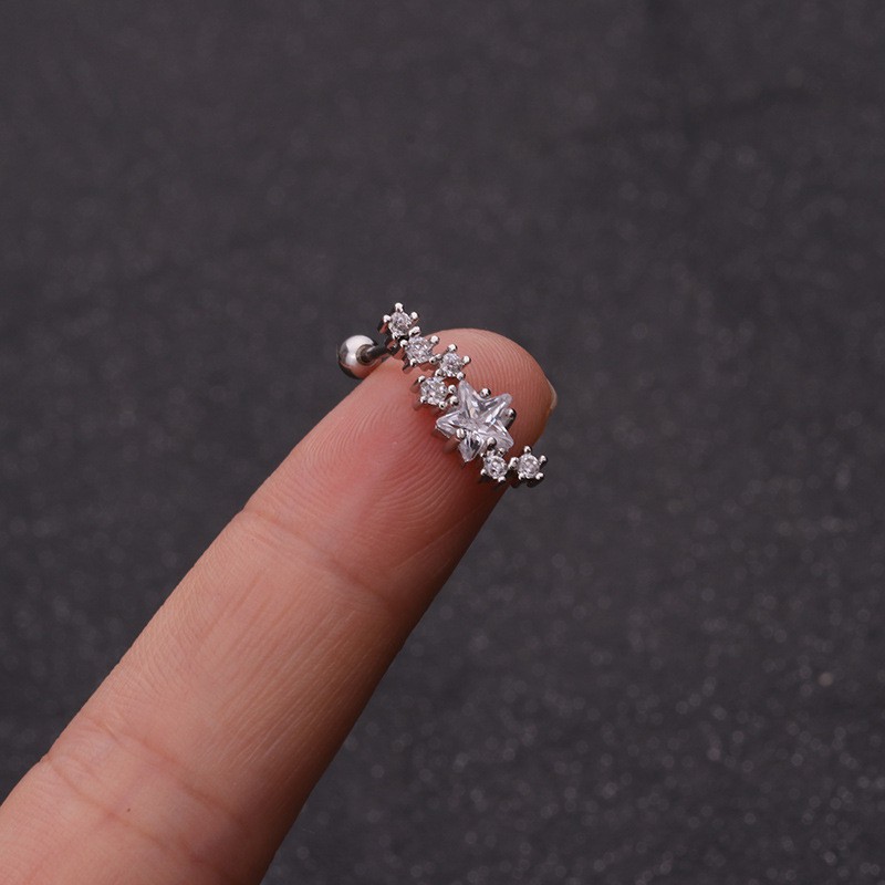 Bông tai gắn vành bằng thép không gỉ thời trang xinh xắn