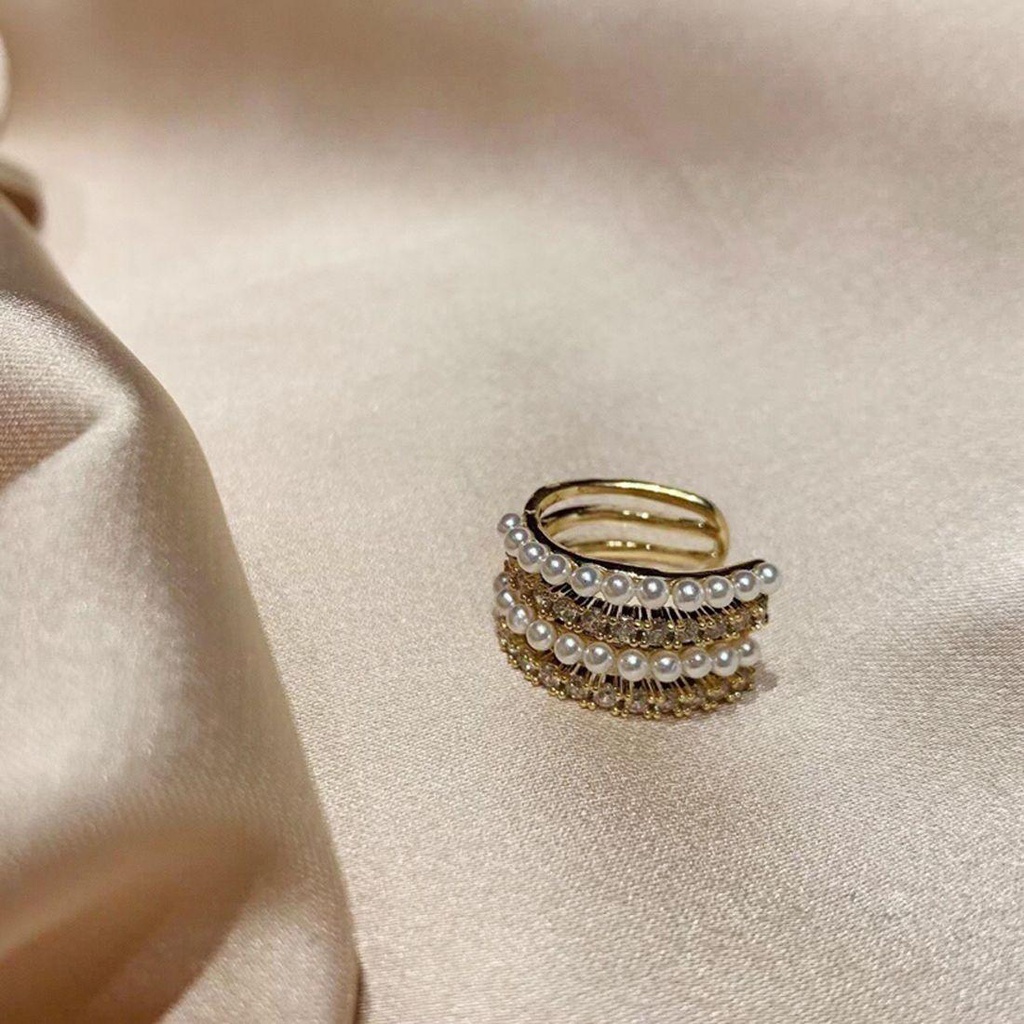 Khuyên Kẹp Vành Tai 2 Lớp Bằng Kim Loại Thanh Lịch Cho Nữ