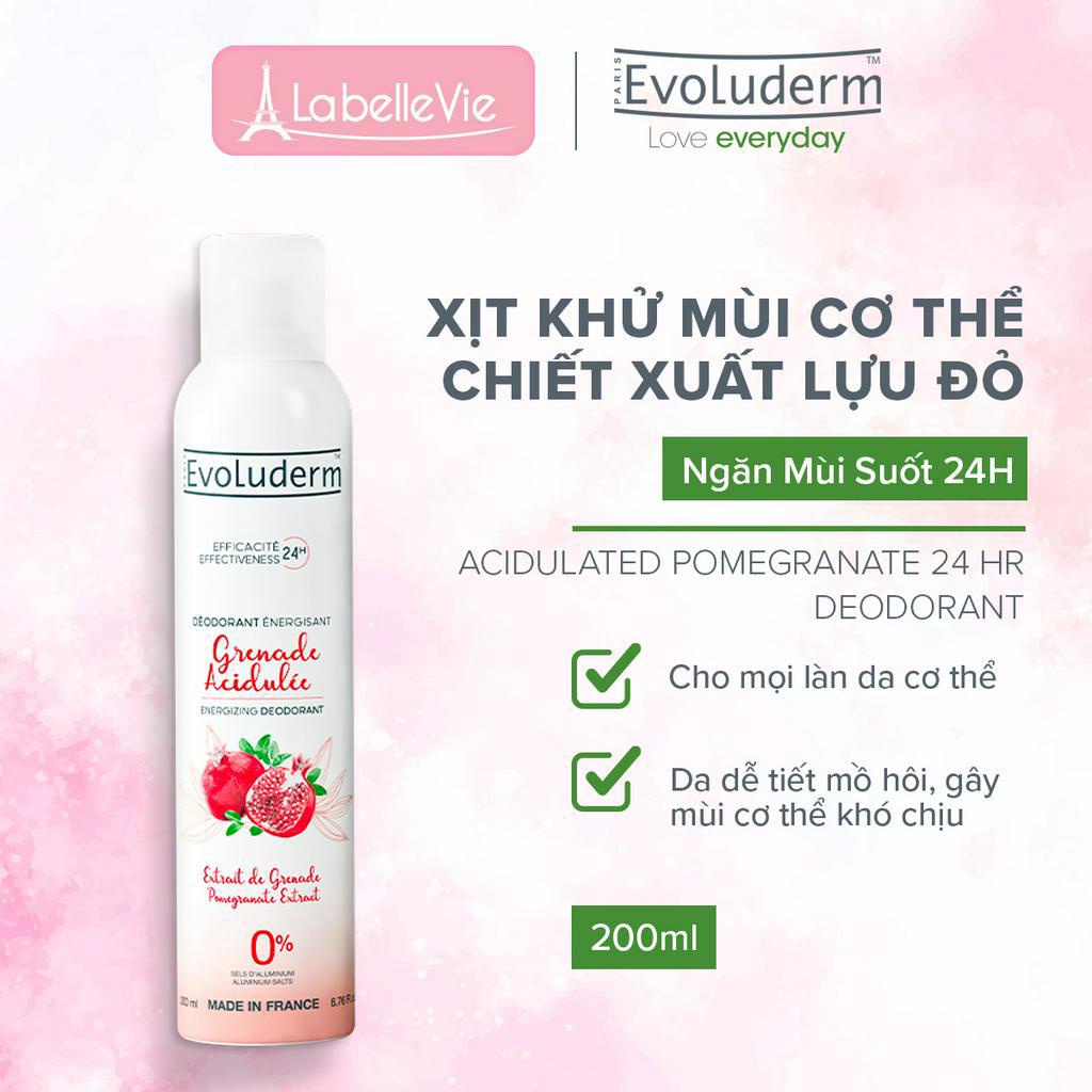 Xịt khử mùi toàn thân Evoluderm ngăn ngừa mùi, mồ hôi hiệu quả, lưu hương cả ngày 200ml