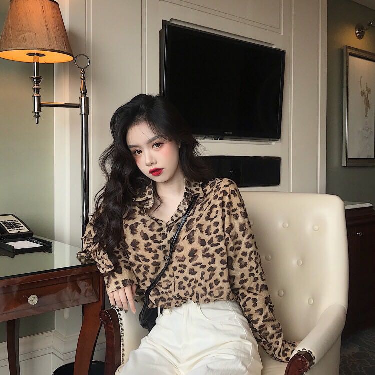 Áo Sơ Mi In Họa Tiết Da Báo Cá Tính | BigBuy360 - bigbuy360.vn