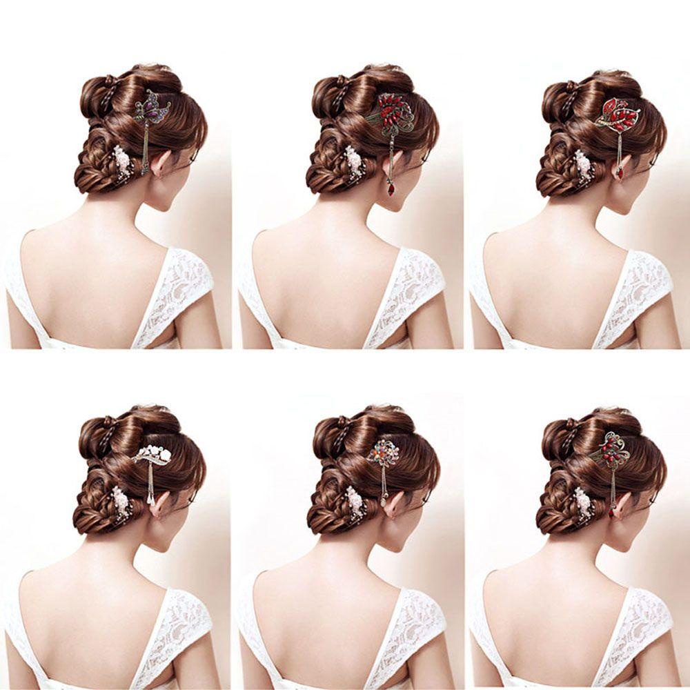 Trâm Cài Tóc Hình Bướm Phong Cách Retro Cho Nữ|Kẹp Tóc Hình Hoa Lá