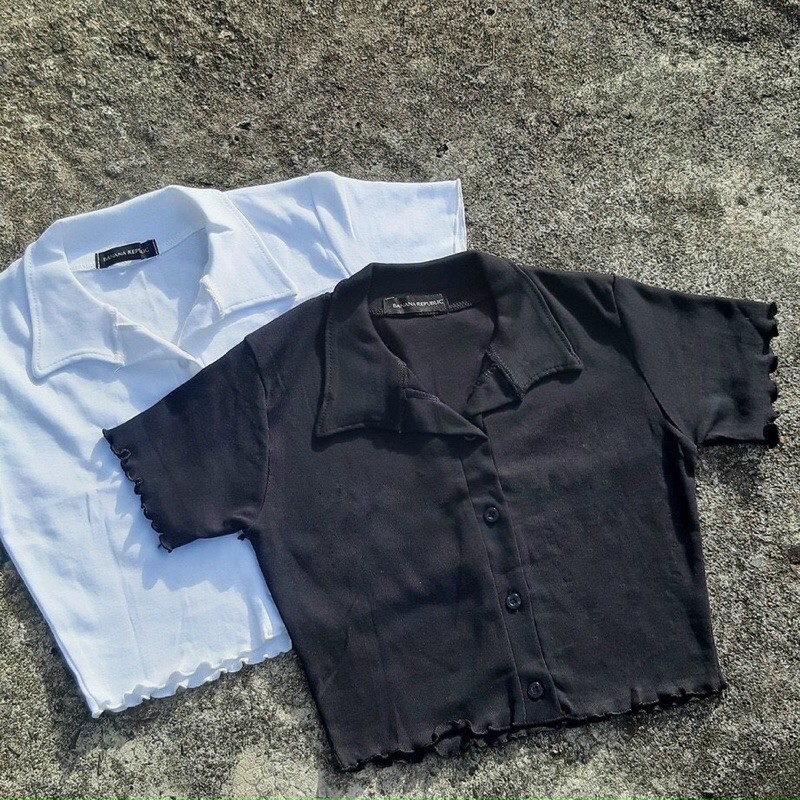 Áo croptop cổ bẻ cài cúc ( ảnh thật cuối ) A5036 | BigBuy360 - bigbuy360.vn