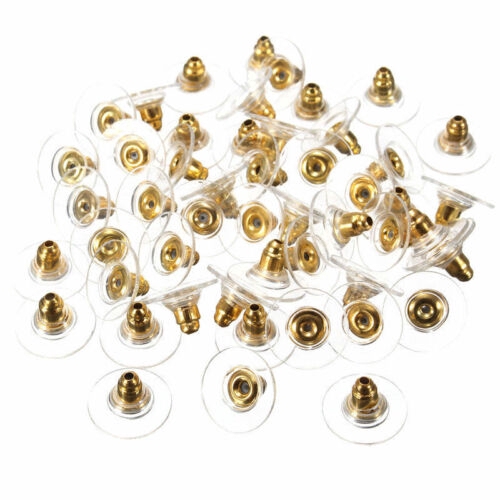 90 pcs Earring Backs Stoppers Findings Ear Post Nuts Gold/Silver/Bronze