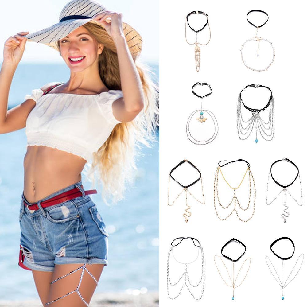 CLEVER Dây Xích Đeo Chân Nhiều Lớp Màu Sắc Thời Trang Quyến Rũ Cho Nữ