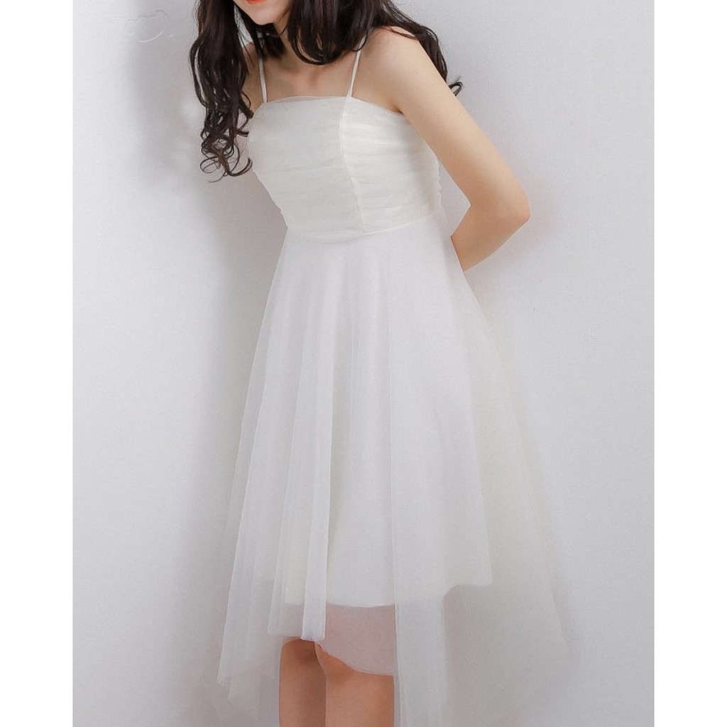 Đầm Nữ Hai Dây Maiden dress Thiết Kế Dây Rúm CaoCaobycaochen 2 Màu Đen Trắng Có Bigsize