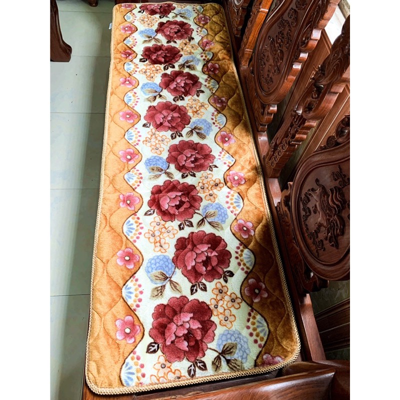 Đệm ghế nhung, đệm ghế sofa - thảm ghế gỗ loai 1 nỉ nhung siêu ấm 3 món