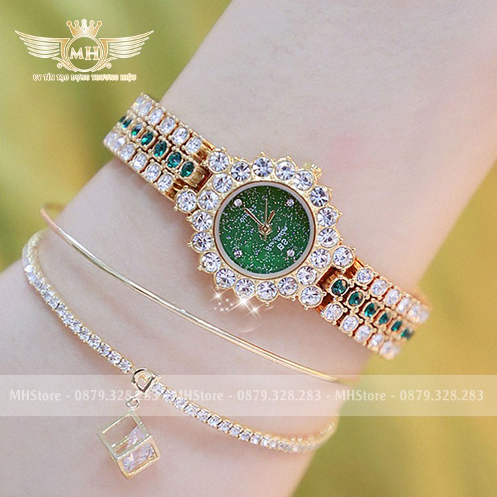 Đồng hồ nữ dây thép BS Bee Sister - Viền đính đá nhỏ nhắn xinh xắn, phong cách Hàn Quốc [Tặng hoa tai] | BigBuy360 - bigbuy360.vn