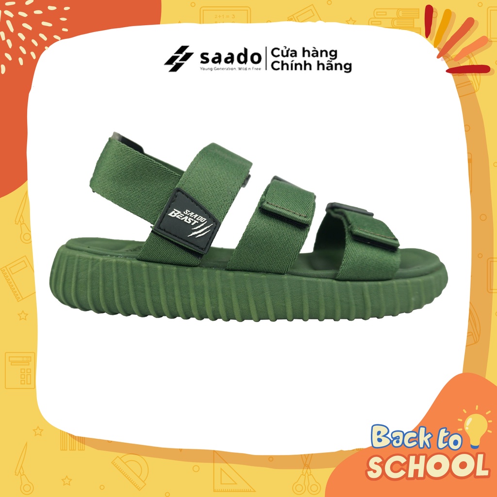 [CHÍNH HÃNG] SANDAL SAADO | BE01 – Mossy Green Wolf – Màu Xanh Rêu | Giày Sandal Đi Học Nam Nữ Cao Cấp