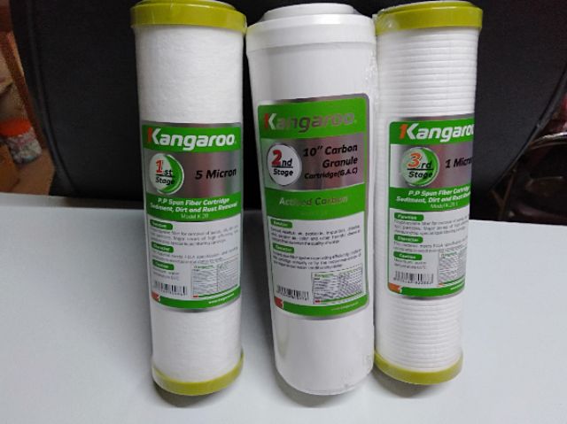 Bộ lõi 123 kangaroo 10pp dùng cho máy lọc nước ro