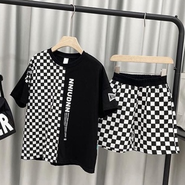 Bộ đồ bé trai CON XINH cotton  họa tiết Caro , set quần áo trẻ em từ 4 đến 10 tuổi