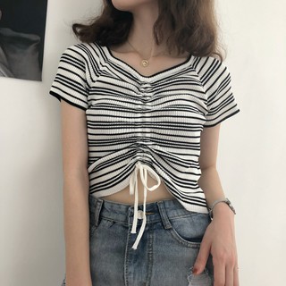 áo thun rút dọc trước ngực