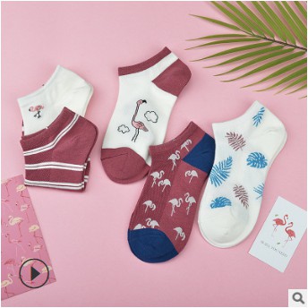 Tất ngắn họa tiết hồng hạc