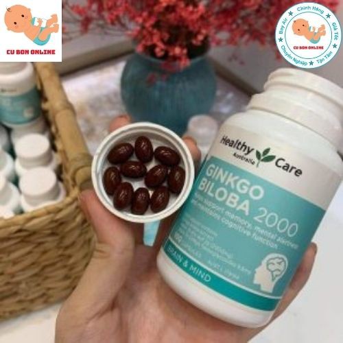 Viên bổ não hộp 100v ÚC tuần hoàn máu não, trí nhớ cho bé từ 12 tuổi và người già Healthy Care Ginkgo Biloba 2000mg | Thế Giới Skin Care