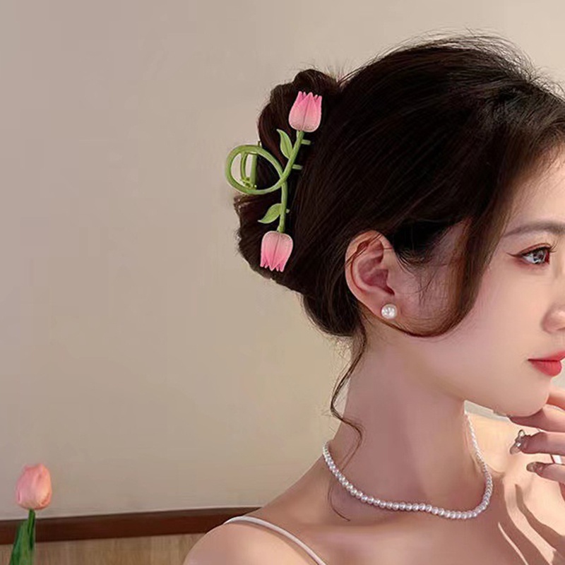 Kẹp Tóc Cá Mập Hình Hoa Tulip