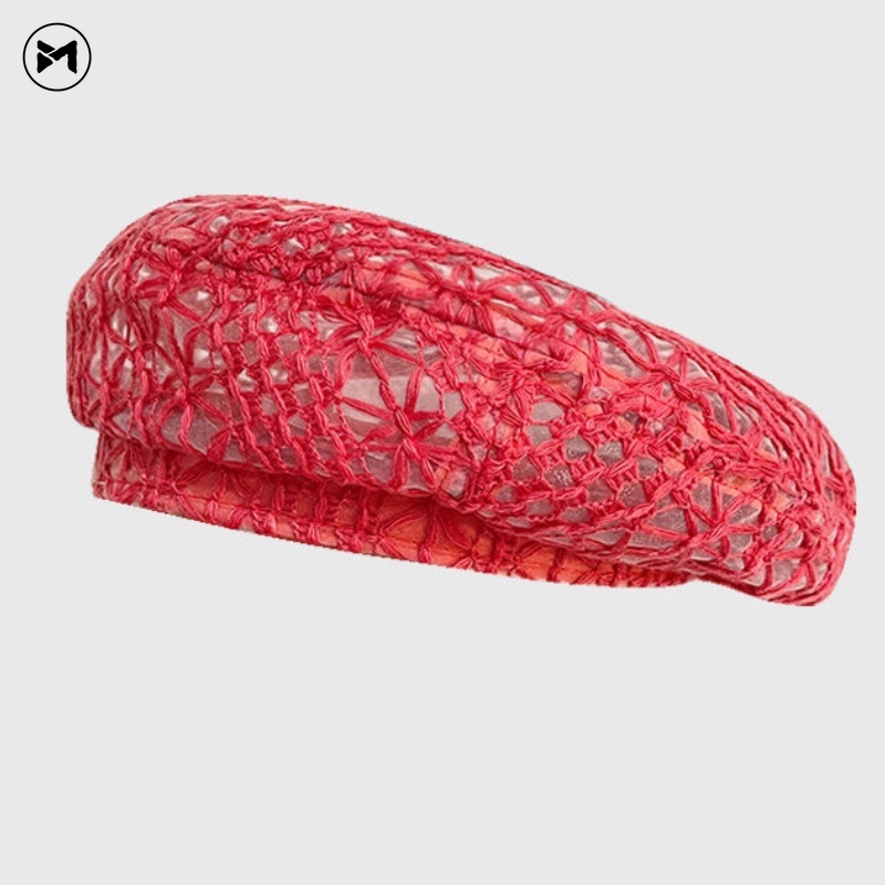 Mũ Nồi Phối Ren Lưới Thoáng Khí Thời Trang Đường Phố Nhật Hàn