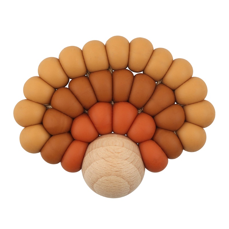 Đồ Chơi Nhai Gặm Nướu Hình Tròn Bằng Silicone Phối Hạt Dễ Thương Cho Bé