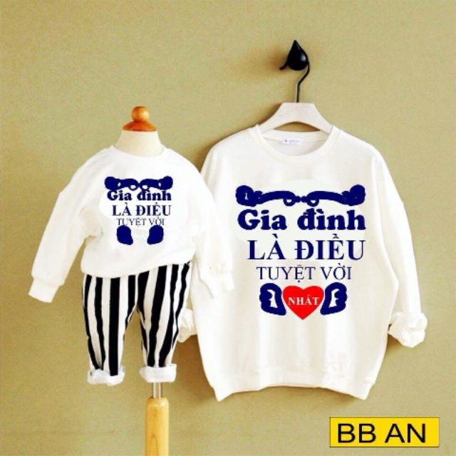 áo đôi nỉ mẹ và bé gái,  áo nỉ mẹ và bé trai, áo đôi nỉ chất đẹp - giá sĩ