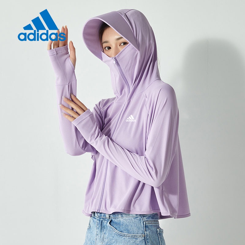 Adidas Áo Khoác Chống Nắng Có Mũ Trùm Đầu Chất Liệu Lụa Lạnh Mỏng Thời Trang Mùa Hè 2022 Cho Nữ