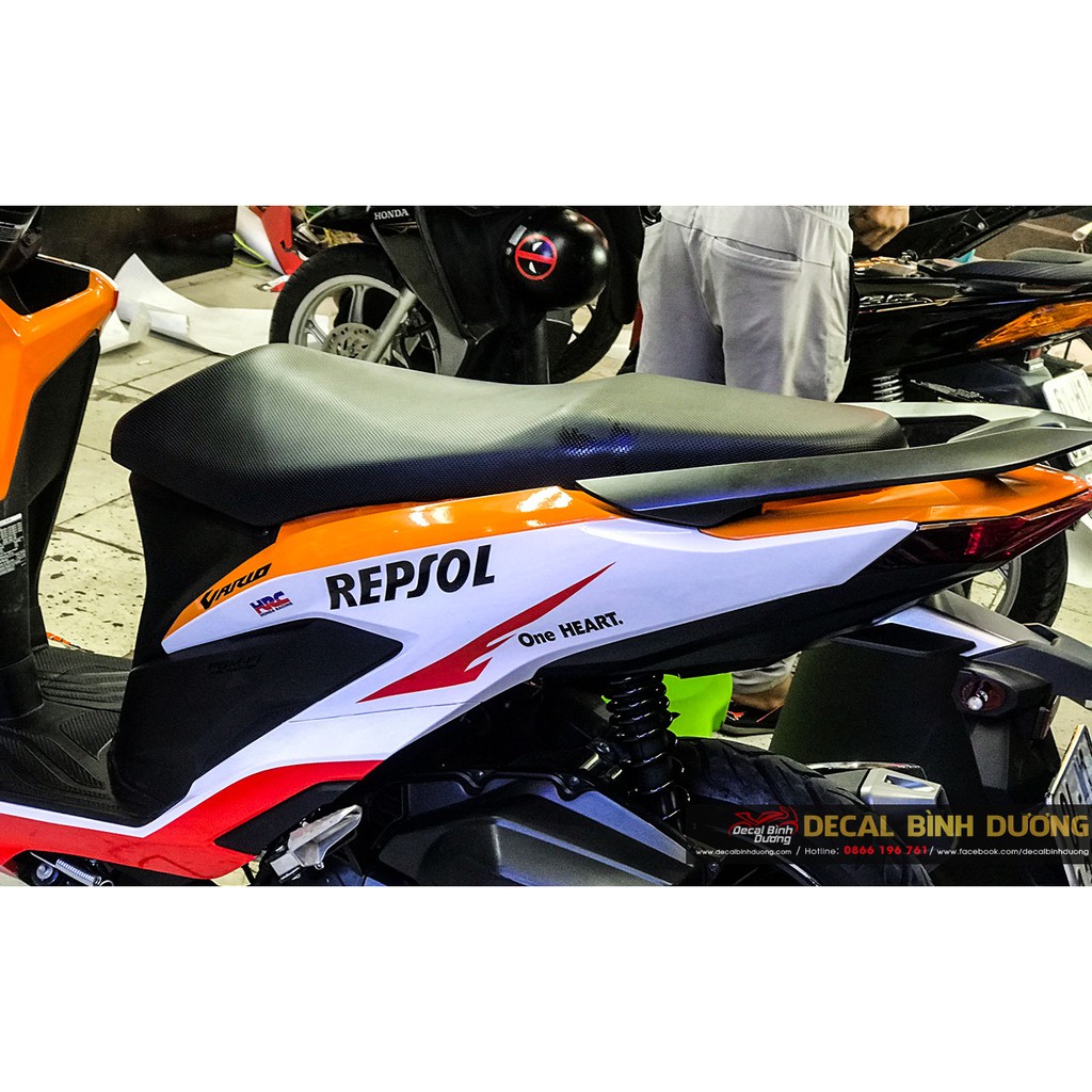 Tem Trùm Vario Trắng Cam 🍀 FREESHIP 🍀 Phiên Bản Repsol