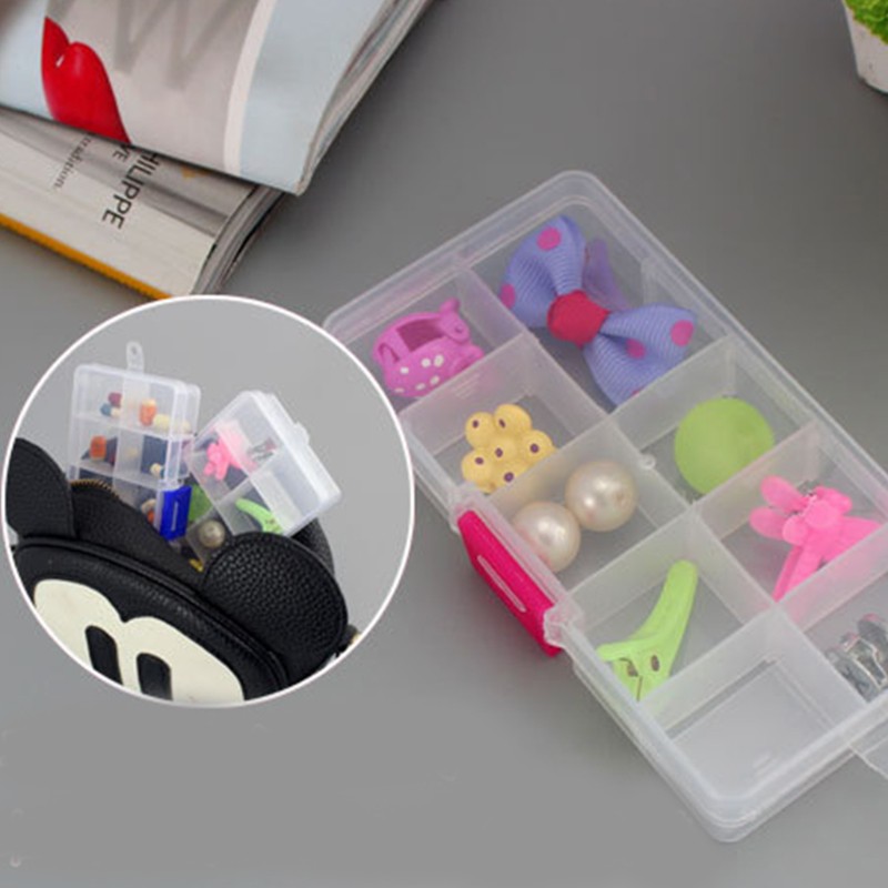 Hộp Nhựa Trong Suốt 10 Ngăn Đựng Trang Sức