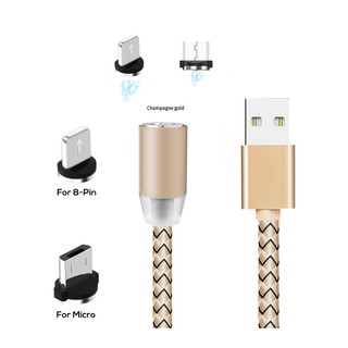 Cáp sạc TỪ dây dù 3 ĐẦU ( IP + SS + TypeC )