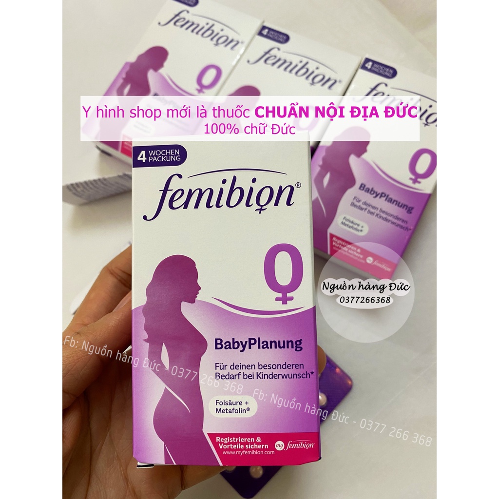 Viên uống bổ bầu Femibion 0 (chuẩn Đức) dưỡng, chuẩn bị trước khi mang thai - Nguồn hàng Đức