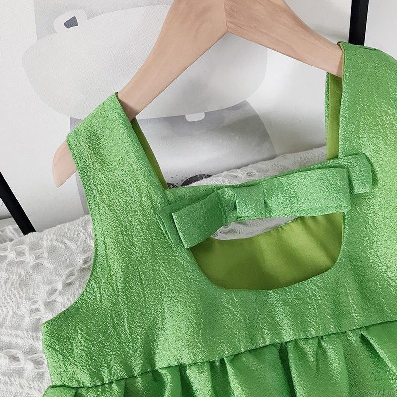 Áo Hai Dây Hở Lưng Thắt Nơ Phong Cách Hàn Quốc Xinh Xắn Thời Trang Mùa Hè Cho Bé Gái