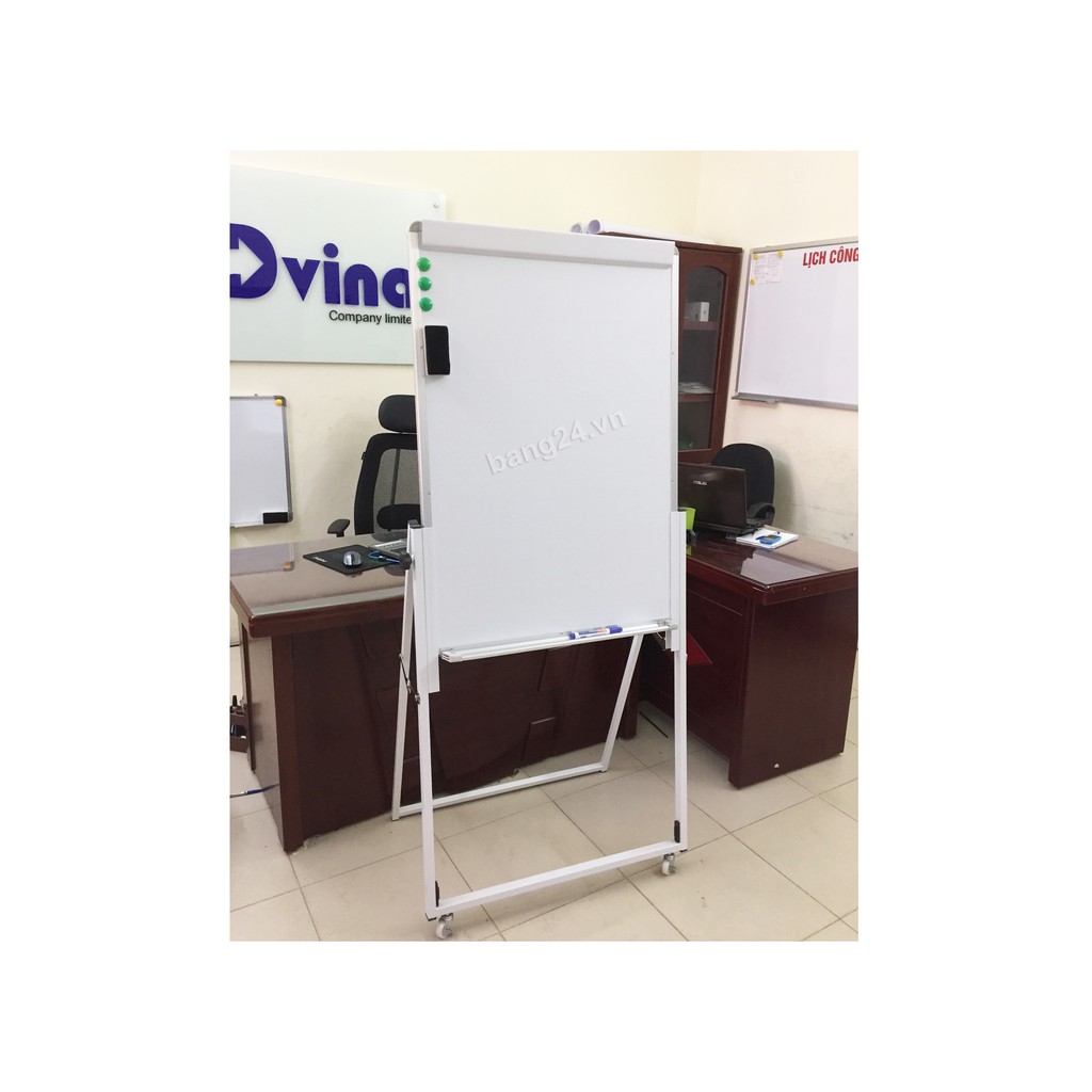 Bảng Flipchart Chân Gấp - Hội Thảo - Kẹp Giấy; KT: 0,7x1,1m (Tặng 1 bút, 1 xóa bảng, 6 nam châm, 10 tờ giấy)