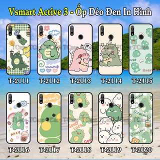 Ốp lưng Vsmart Active 3 dẻo đen in hình Khủng Long Xanh Cute