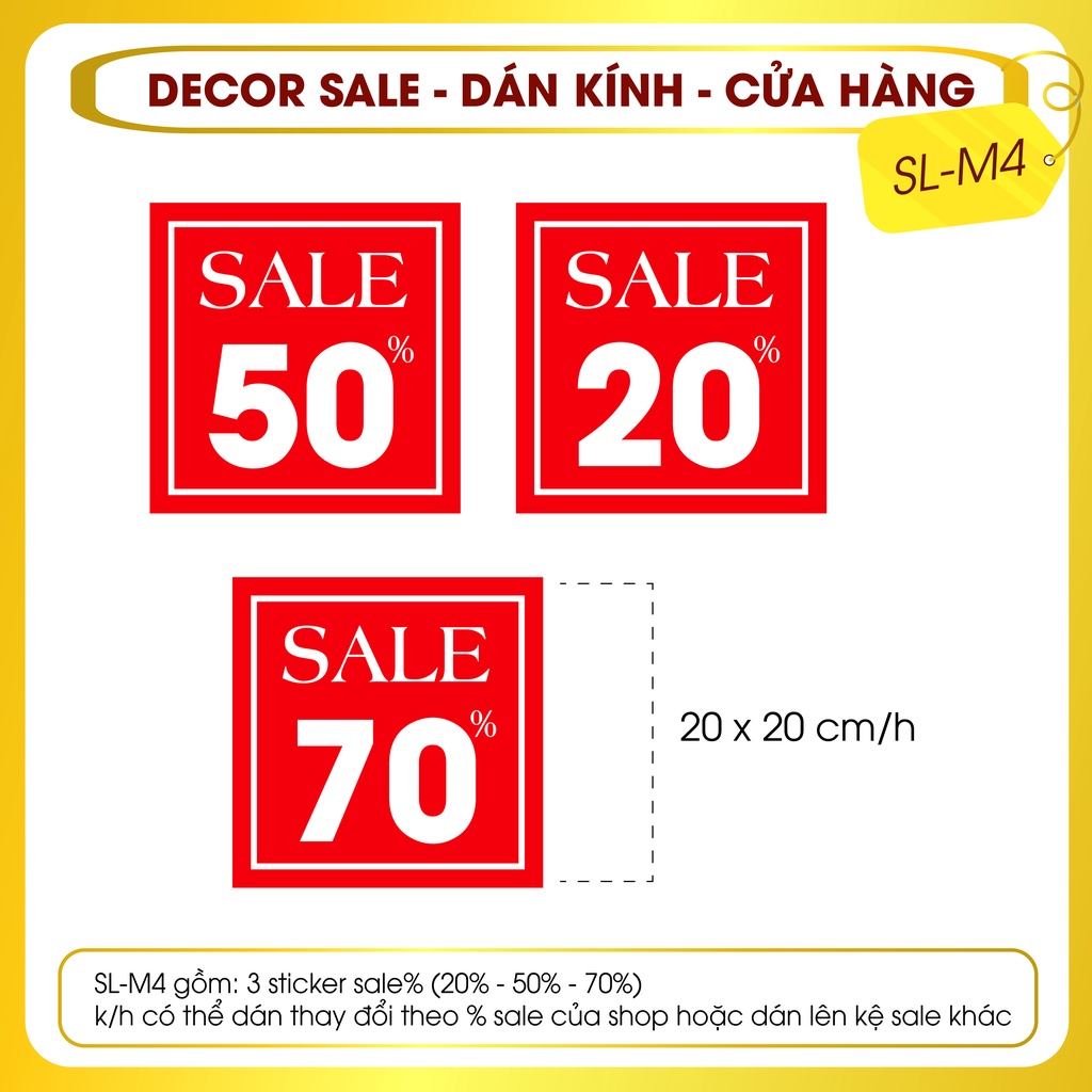 Biển Dán Quảng Cáo Chất Liệu Decal Có Keo Sẵn - Biển Quảng Cáo in Theo Yêu Cầu Kích Thước 50  * 50Cm