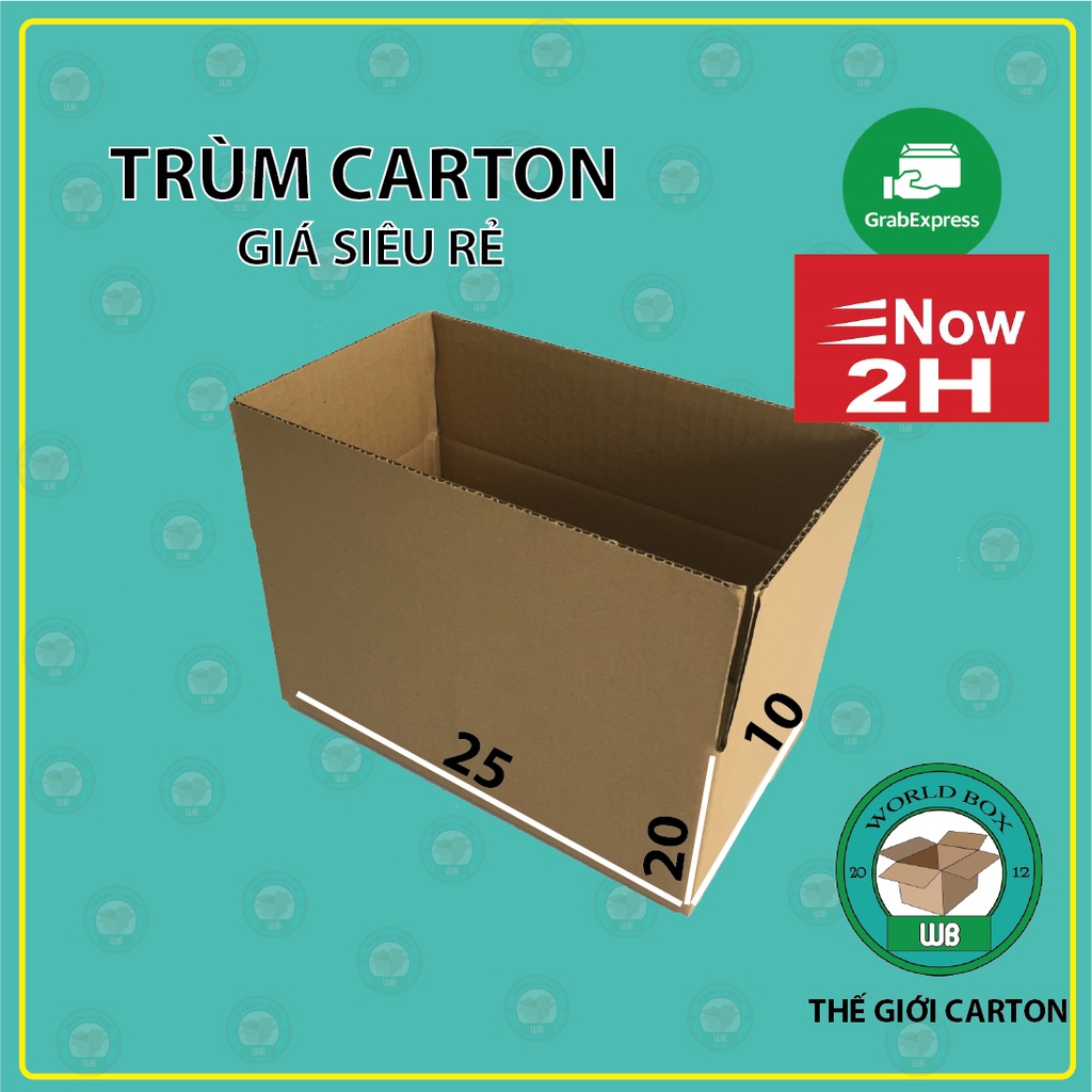 thùng carton đóng hàng 25x20x10 cứng cáp