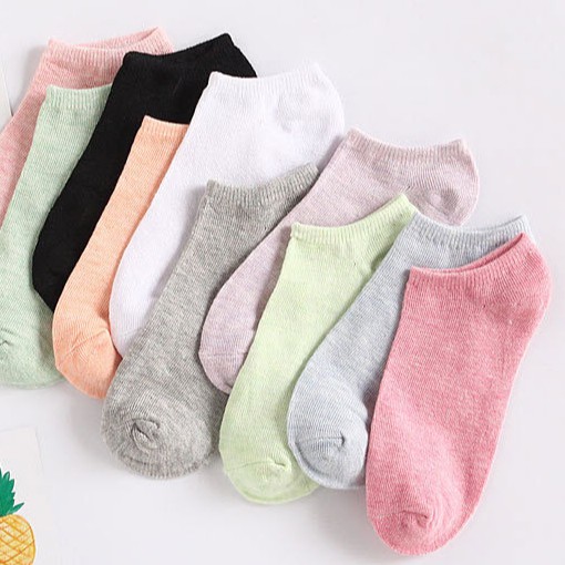 Tất Vớ Cổ Ngắn Chất Cotton Kháng Khuẩn Chống Hôi Xuất Nhật Nhiều Màu