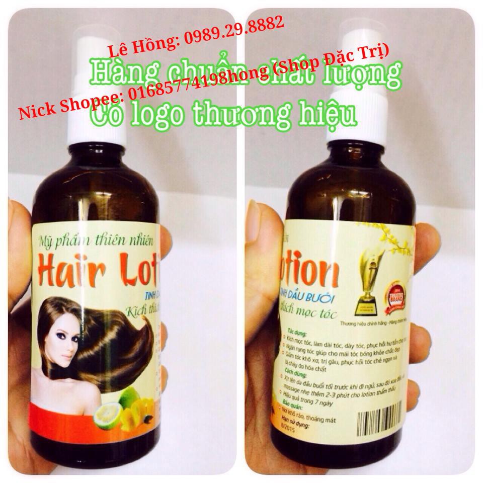 (Chính Hãng) Tinh dầu hoa và vỏ bưởi Kích thích mọc tóc Hair Lotion - 100ml - Ngăn rụng tóc hói đầu, Dưỡng mềm mượt