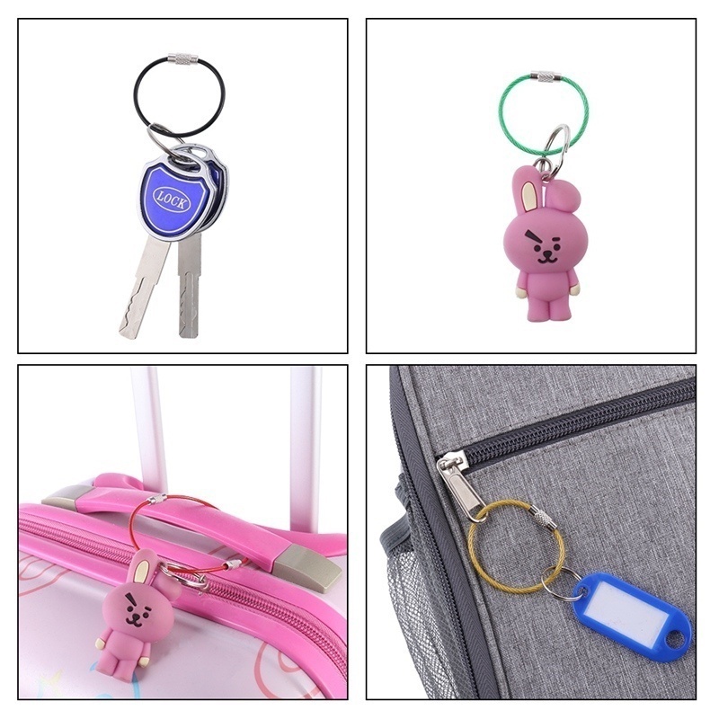 Set 5/10 Dây Móc Khóa Bằng Thép Không Gỉ Nhiều Màu Sắc