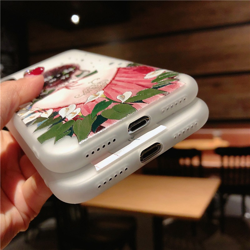Compatible for iPhone 15 14 Pro Max 13 12 mini 6S 6 7 8 Plus 11 Pro X XR XS Max se 2020 Ốp điện thoại in hình cô gái đáng yêu cho