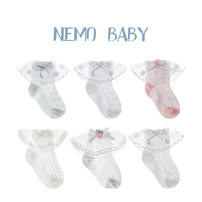 Set tất ren hè công chúa bé gái, chính hãng Nemo Baby