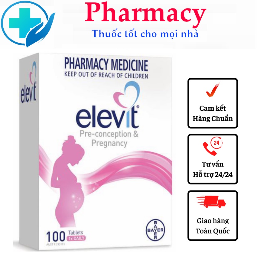 Vitamin tổng hợp Elevit cho mẹ bầu mẫu mới - Bổ sung acid Folic , sắt , multivitamin hàm lượng cao