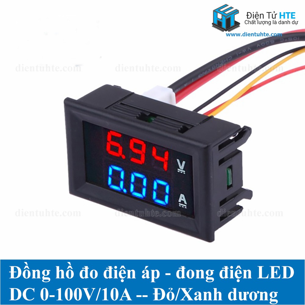 Đồng hồ đo điện áp - Dòng điện DC 0-100V 10A [HTE Quy Nhơn CN2]