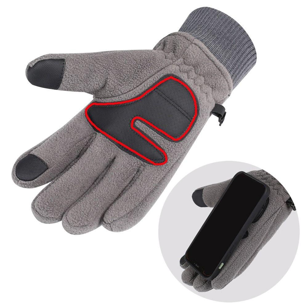 Găng Tay Lái Xe Vải Lông Cừu Dày Dặn Chống Trượt Chống Thấm Nước