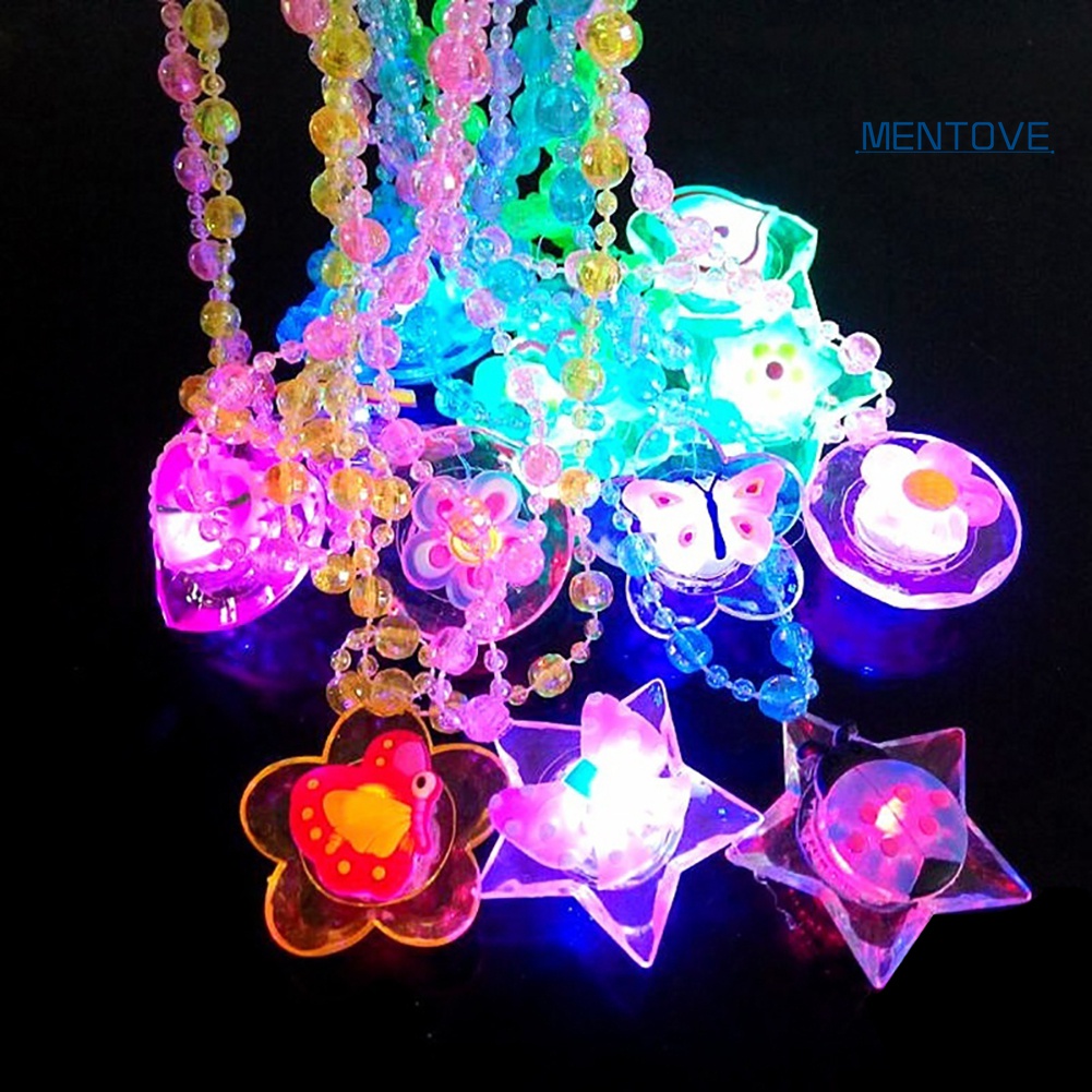 Đồ Chơi Vòng cổ Chuỗi Hạt Hình Hoa / Bướm / Trái Tim Có Đèn Phát Sáng Cho Bé