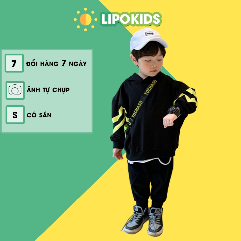 ÁO KHOÁC CHO BÉ , ÁO HOODIE CHO BÉ TAY KẺ VÀNG - OA063