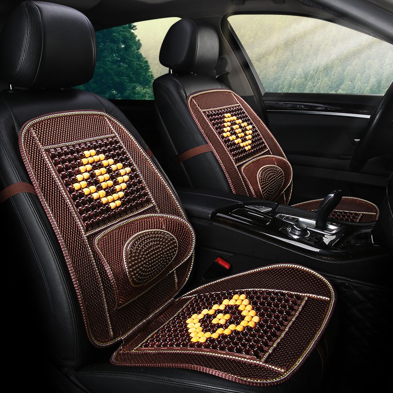 Tựa lưng lót ghế ô tô massage ,đan xen hạt gỗ. Thoang mát ,dễ chịu | BigBuy360 - bigbuy360.vn