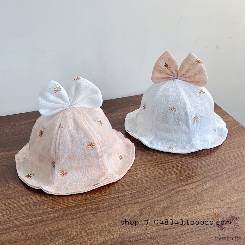 Mũ Mỏng Đính Nơ In Hoa Dễ Thương Kiểu Hàn Quốc Thời Trang Mùa Hè Cho Bé Gái