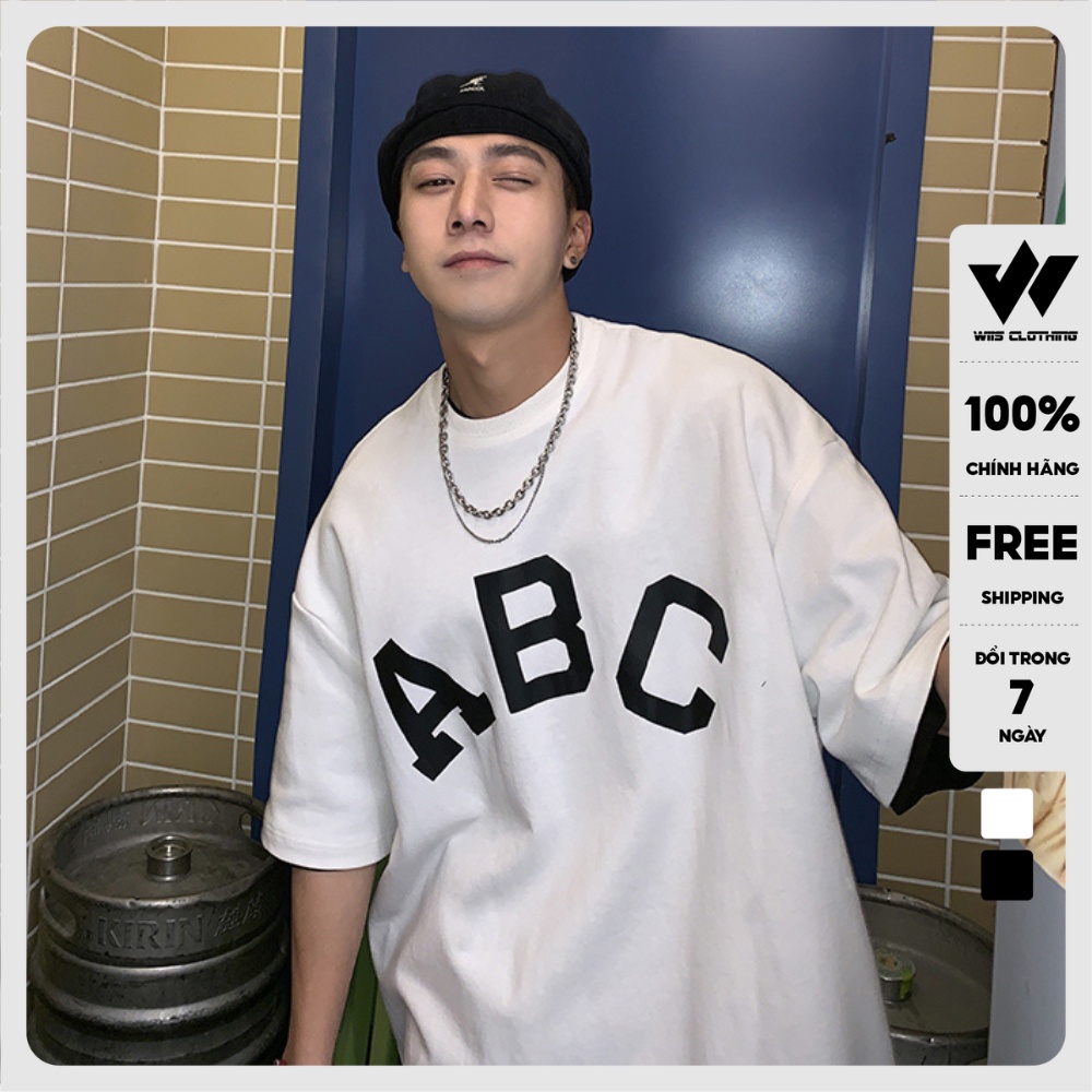Áo thun tay lỡ form rộng Unisex WIIS Essentials ABC oversize thời trang nam nữ ulzzang