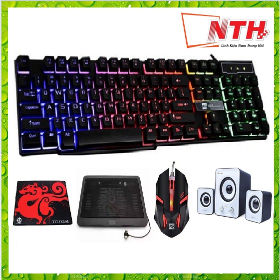 Bộ bàn phím giả cơ R8 1822 + Chuột R8 1602 và Loa Kisonli U-2400 + Đế tản nhiệt N19+ Tặng Kèm Lót Chuột